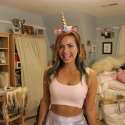The Cabana - This beautiful unicorn came to us for a soft spray tan glow!