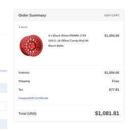 This was the total price in the cart (all before they changed the price to $353 after talking to them)