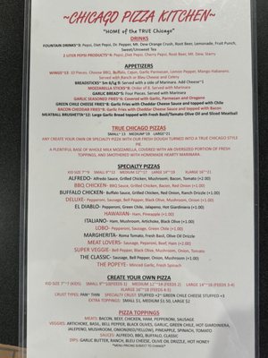 Menu photo 1 Chicago Pizza Kitchen Albuquerque, NM