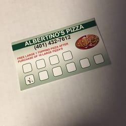 Albertino's Pizza - Rewards card.