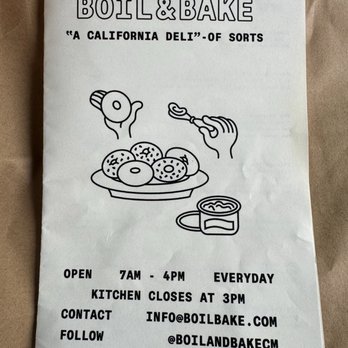 Boil & Bake - Menu (front) - Bagels Near Me - Costa Mesa, California