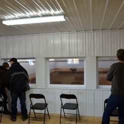 Paints-Plus Equine Center - upstairs heated viewing area with microwave, keurig and pop, bars and chips vending machines