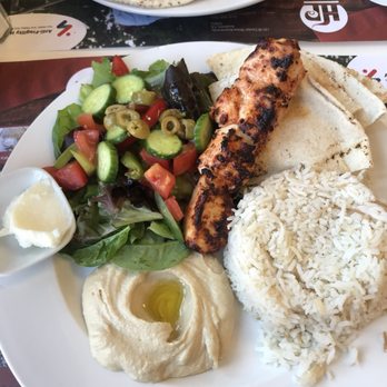 Lazeez Eats - Chicken Kabob Plate (no cheese on the salad) - Mediterranean Near Me - Anaheim, California