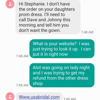 USA Bridal - The owner ensuring me that it's the correct size,  then ignoring me when I point out they didn't send the correct item! - Bridal Near Me - Louisville, Kentucky