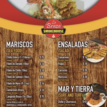 La Braza Smokehouse - Menu mariscos - Smokehouse Near Me - Vega Baja, Puerto Rico La Braza Smokehouse - Menu mariscos - Smokehouse Near Me - Vega Baja, Puerto Rico