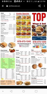 Menu photo 4 Top Wings and Deli Suwanee, GA Menu photo 4 Top Wings and Deli Suwanee, GA
