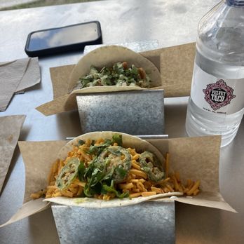 Velvet Taco - The picnic taco and a pork taco. - Tacos Near Me - Webster, Texas