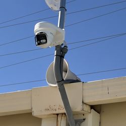 The Remo Group - LTS 8MP Panoramic Color 24/7 Duo Splicing Pro AI Network Camera with UniFi Point-to-Point Device Bridge Pro.