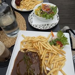Restaurace Kristínka - Steak and sausage and salad