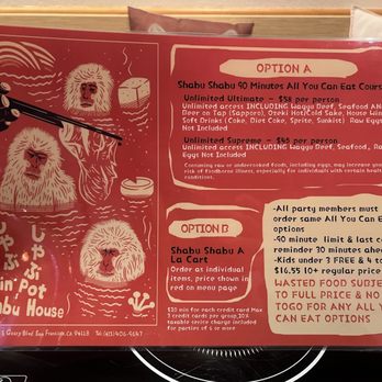 Jin Pot Shabu House - Menu for acts - Hot Pot Near Me - San Francisco, California Jin Pot Shabu House - Menu for acts - Hot Pot Near Me - San Francisco, California