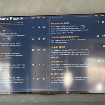 Frico - Menu as of 8/18/2026 - Pizza Near Me - Sacramento, California Frico - Menu as of 8/18/2026 - Pizza Near Me - Sacramento, California
