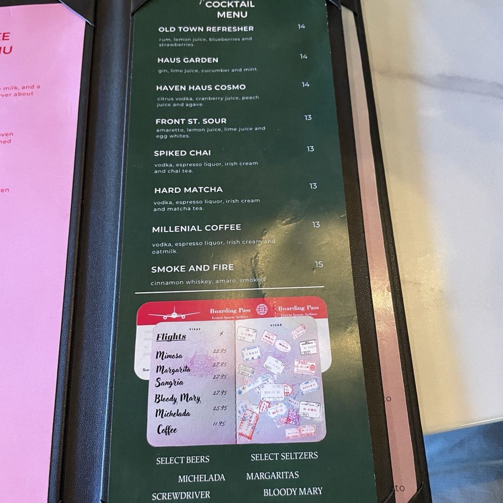 Haven Haus Cafe - Drink menu - Breakfast & Brunch Near Me - Temecula, California Haven Haus Cafe - Drink menu - Breakfast & Brunch Near Me - Temecula, California
