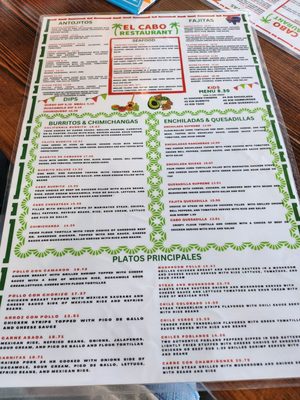 Menu photo 2 El Cabo Restaurant Jacksonville, FL Menu photo 2 El Cabo Restaurant Jacksonville, FL