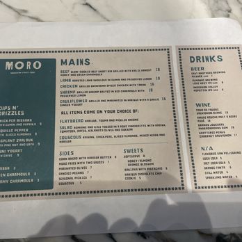 Moro - Menu - Moroccan Near Me - Napa, California Moro - Menu - Moroccan Near Me - Napa, California