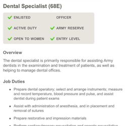 US Army Recruiting Office - Dental specialist
