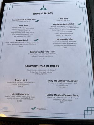 Menu photo 1 Legislative Dining Room Victoria, BC Menu photo 1 Legislative Dining Room Victoria, BC
