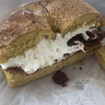 Tompkins Square Bagels - french toast bagel with cream cheese and bacon - Bagels Near Me - New York, New York Tompkins Square Bagels - french toast bagel with cream cheese and bacon - Bagels Near Me - New York, New York