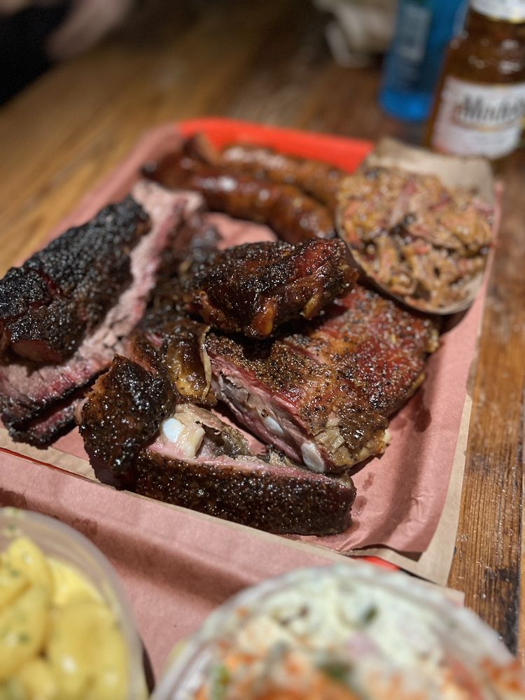 Food from Terry Black's Barbecue