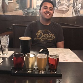 Crisp - The beer samplers!!! And the other beer which I don't remember the name of ! And also my husband! - Italian Near Me - Houston, Texas