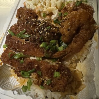 Shootz - Kimchi butter Chicken katsu and shrimp mix plate - Hawaiian Near Me - Long Beach, California Shootz - Kimchi butter Chicken katsu and shrimp mix plate - Hawaiian Near Me - Long Beach, California