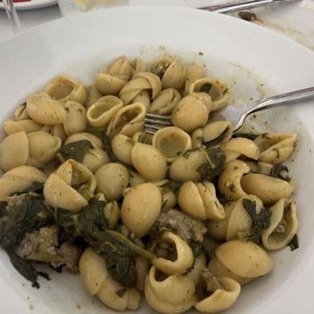 Trattoria Partenope - Homemade Orecchiette with Sausage. - Italian Near Me - Bemus Point, New York Trattoria Partenope - Homemade Orecchiette with Sausage. - Italian Near Me - Bemus Point, New York
