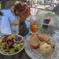 Reuben potato salad pickles and house salad