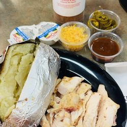 McKenzie's Barbeque & Burgers - Baked potato with smoked chicken!! Absolutely delicious!!!!!!