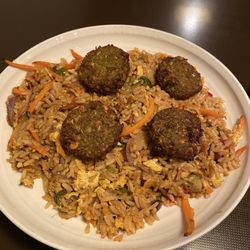 Ruddy Duck Brewery & Grill - Fried rice with falafel