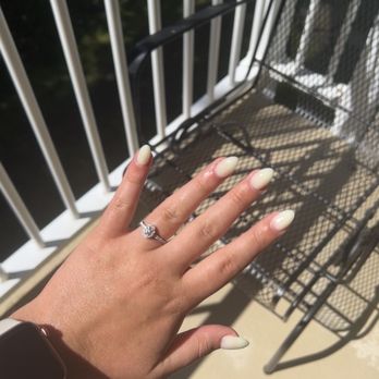 Em Salon & Spa - Vanilla Hybrid gel manicure with extension - Nail Salons Near Me - Bellevue, Washington Em Salon & Spa - Vanilla Hybrid gel manicure with extension - Nail Salons Near Me - Bellevue, Washington
