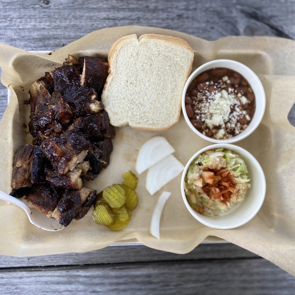 Wandering Joe's - Smoked Meat Platter - Rib Tips, Smoked Pintos, Slaw - Pop-Up Restaurants Near Me - Front Royal, Virginia Wandering Joe's - Smoked Meat Platter - Rib Tips, Smoked Pintos, Slaw - Pop-Up Restaurants Near Me - Front Royal, Virginia