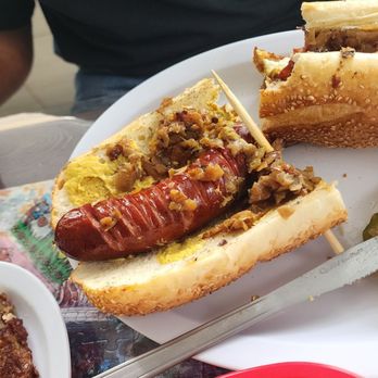 Pat's Polish Deli - Grilled kielbasa with fried onions on a roll. - Delis Near Me - Feasterville-Trevose, Pennsylvania Pat's Polish Deli - Grilled kielbasa with fried onions on a roll. - Delis Near Me - Feasterville-Trevose, Pennsylvania
