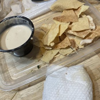 Fadi's - Pita chips with Tahini. Must have!!! - Mediterranean Near Me - Houston, Texas Fadi's - Pita chips with Tahini. Must have!!! - Mediterranean Near Me - Houston, Texas