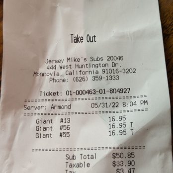 Jersey Mike's Subs - Sandwiches Near Me - Monrovia, California