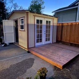 I hire the team to add windows and door to my shed and build a deck. Good quality job. I hire the team to add windows and door to my shed and build a deck. Good quality job.