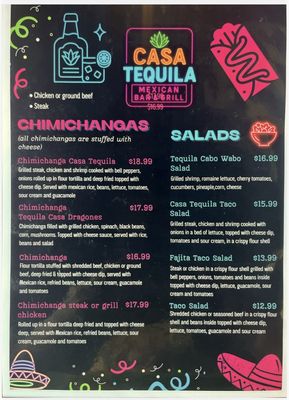 Menu photo 8 Casa Tequila Boyne City, MI