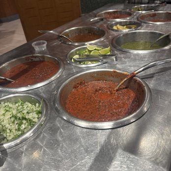 Rubio's Coastal Grill - Salsa bar is clean and filled with fresh items. - Mexican Near Me - La Jolla, California Rubio's Coastal Grill - Salsa bar is clean and filled with fresh items. - Mexican Near Me - La Jolla, California
