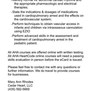 Cedar Heart - Services/Classes offered - First Aid Classes Near Me Cedar Heart - Services/Classes offered - First Aid Classes Near Me
