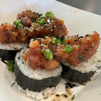 Shoots Fish & Beer - Musubi Monday - Spam Musubi topped with different deliciousness every Monday. - Tacos Near Me - Oceanside, California Shoots Fish & Beer - Musubi Monday - Spam Musubi topped with different deliciousness every Monday. - Tacos Near Me - Oceanside, California