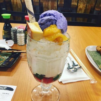 Bachi - Halo halo, topped with flan jack fruit and ube ice cream - Sushi Bars Near Me - Charlotte, North Carolina Bachi - Halo halo, topped with flan jack fruit and ube ice cream - Sushi Bars Near Me - Charlotte, North Carolina