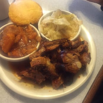 His Place Eatery - Rib tips with yams and cabbage - Southern Near Me - Indianapolis, Indiana
