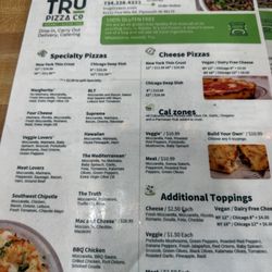 Tru Pizza Co - Menu