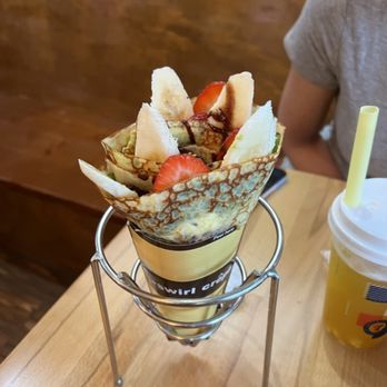 T-Swirl Crepe - Matcha Truffle Strawberry & Banana crepe - Desserts Near Me - Great Neck, New York T-Swirl Crepe - Matcha Truffle Strawberry & Banana crepe - Desserts Near Me - Great Neck, New York