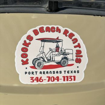 Kooks Beach Rentals - Golf Cart with sticker - Golf Cart Rentals Near Me