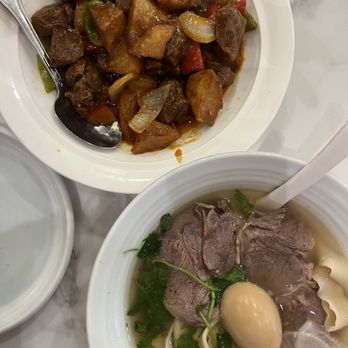 Noodle Nest - N2 N2. Original Lanzhou Beef Noodles  E3. Braised Beef with Potatoes - Chinese Near Me - Irvine, California