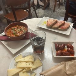 La Masia - Tripe and chickpea stew, chorizo, manchego cheese, and pan con tomate