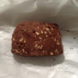 A small chocolate and almond cookie.