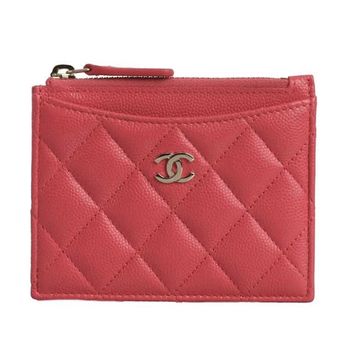 Luxury 24-7 - Chanel Coral Caviar Quilted CC Zip Card Holder - Accessories Near Me - Alhambra, California