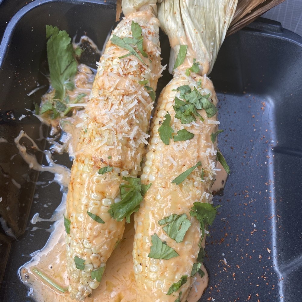 Houston Sauce Pit - Smoked Elote - Vegan Near Me - Houston, Texas Houston Sauce Pit - Smoked Elote - Vegan Near Me - Houston, Texas