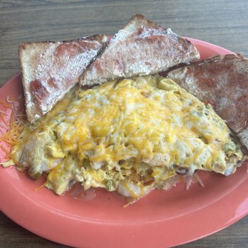Tacky Jacks - Shrimp omelet, I added onion and bell pepper for .99 each. - Bars Near Me - Orange Beach, Alabama