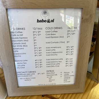 Babe & Al - Menu - Cafes Near Me - Brooklyn, New York Babe & Al - Menu - Cafes Near Me - Brooklyn, New York
